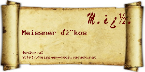 Meissner Ákos névjegykártya